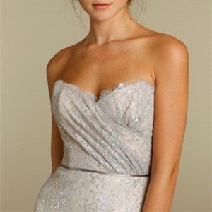 Alvina Valenta Dress Pink w/ Silver Lace Overlay